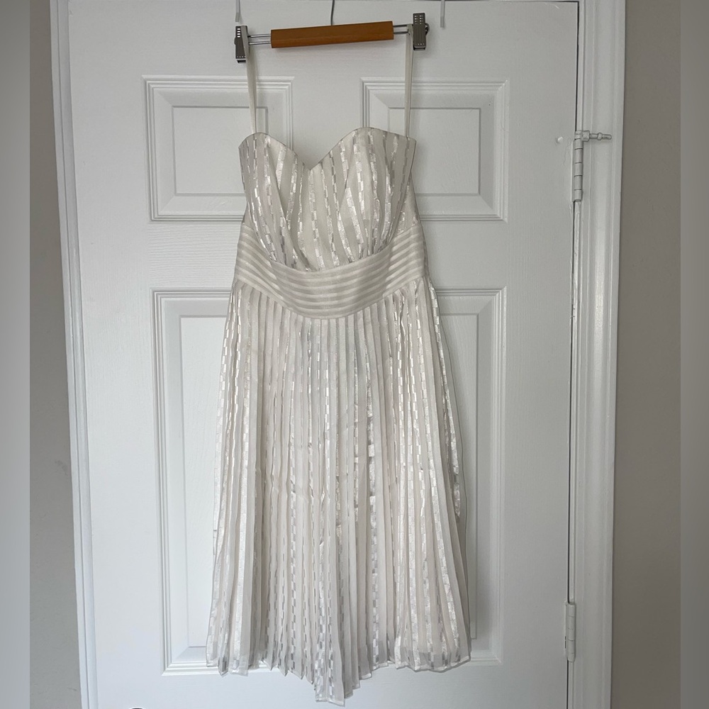 White House Black Market Chiffon Pleated Dress (6) - Picture 6 of 11